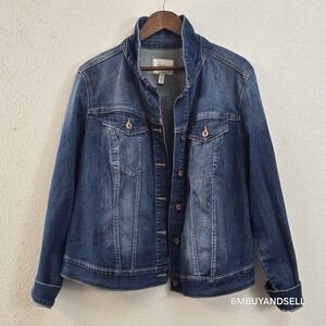 Jessica Simpson Pixie Denim Blue Cotton Jacket Women's‎ Size 2X Medium Wash